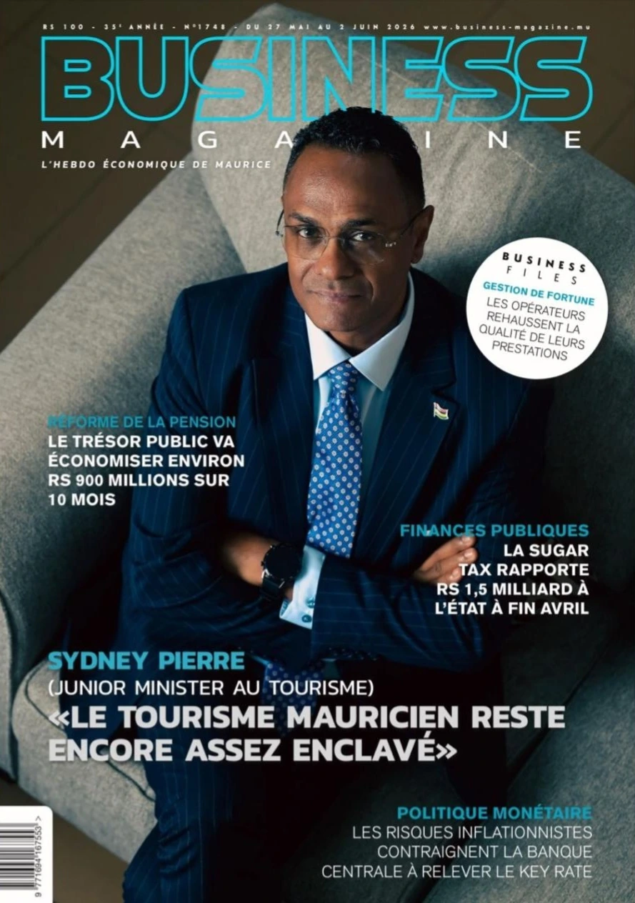 Cover of the Mauritian magazine featuring the interview with Prashane Gokhool